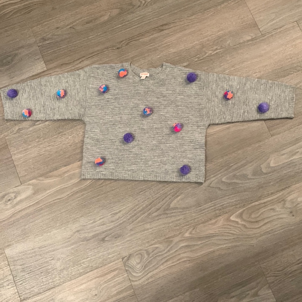 Girls Cat & Jack puff ball swea